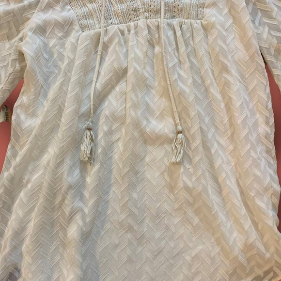 Anthropologie One September Peasant Top with Sheer Sleeves Women Sz. Small - Picture 4 of 11